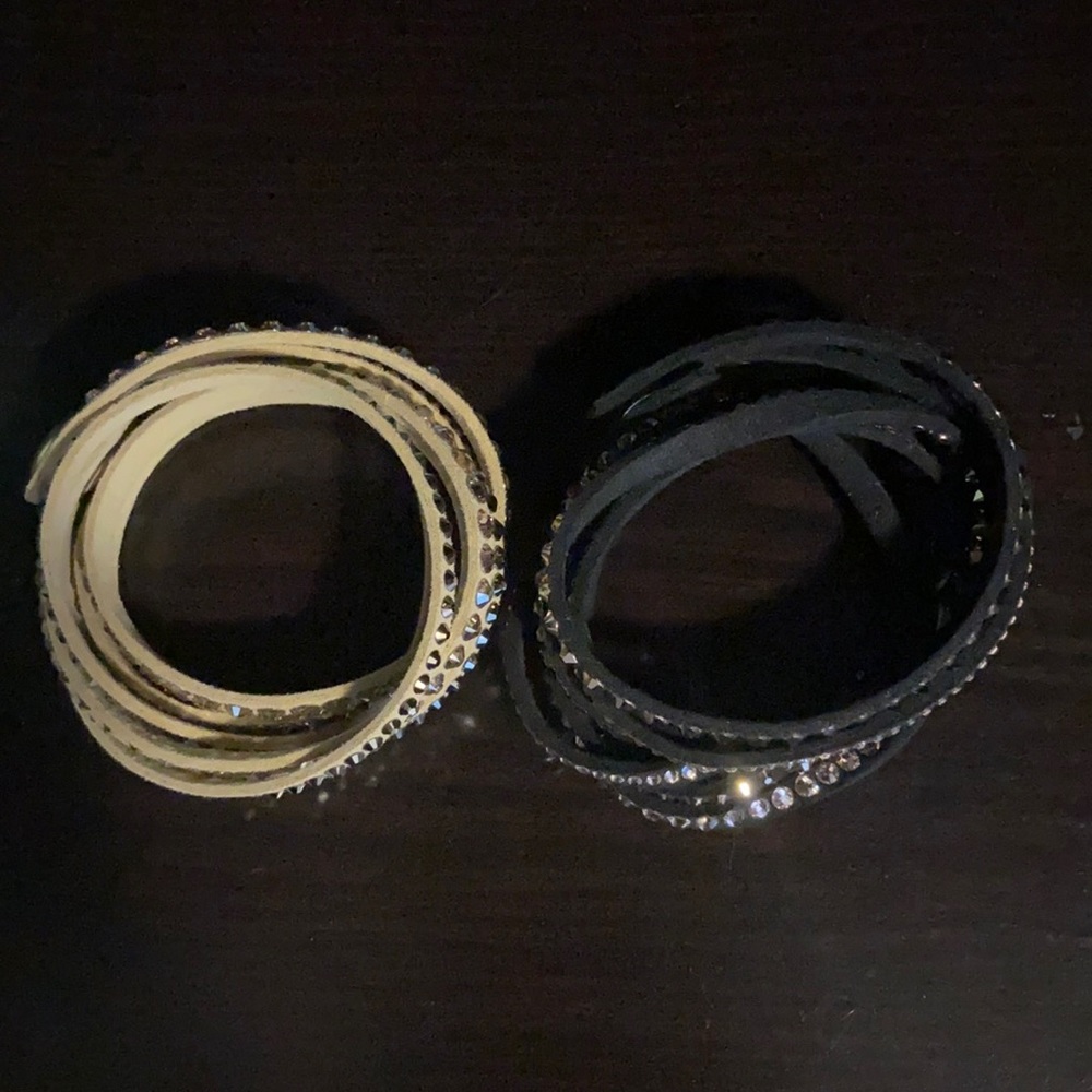 Swarovski bracelets.